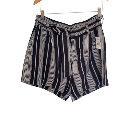 Rails Katy Mediterranean Stripe Black Gray Wide Leg Shorts - Large - Picture 1 of 3